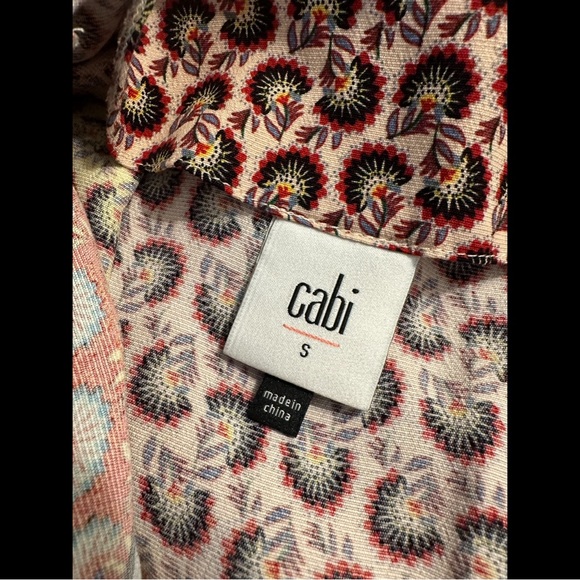 CAbi Poet Jacket #5664 Pockets a belt Tie boho Mixed Media Patchwork Robe Floral - Picture 12 of 16